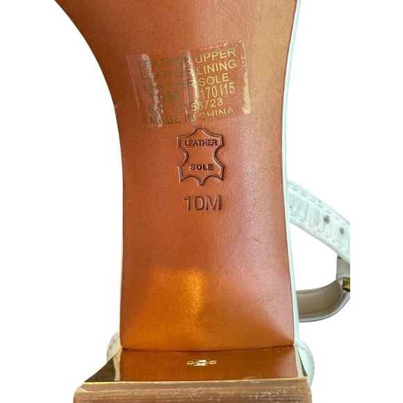 Tory Burch Cecile Ankle Strap Mid Heel Sandals White Size 10 Formal Elegant - Picture 15 of 15